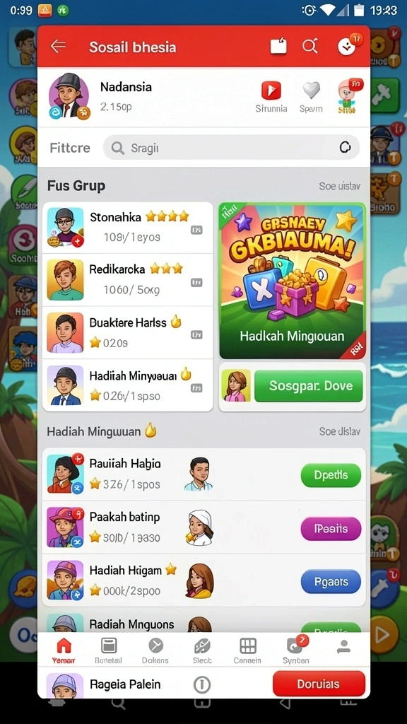 Grafis menawan dari tema petualangan.