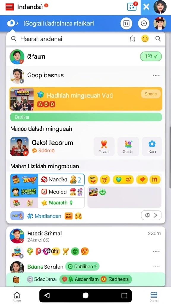 Fitur tantangan harian dengan rewards menarik.