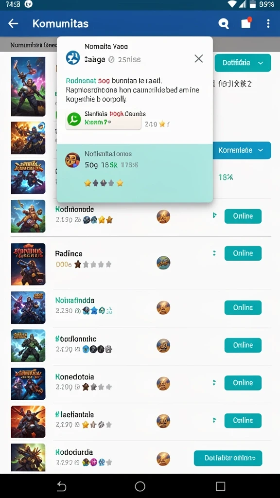 Fitur chat untuk berinteraksi dengan pemain lain secara real-time.