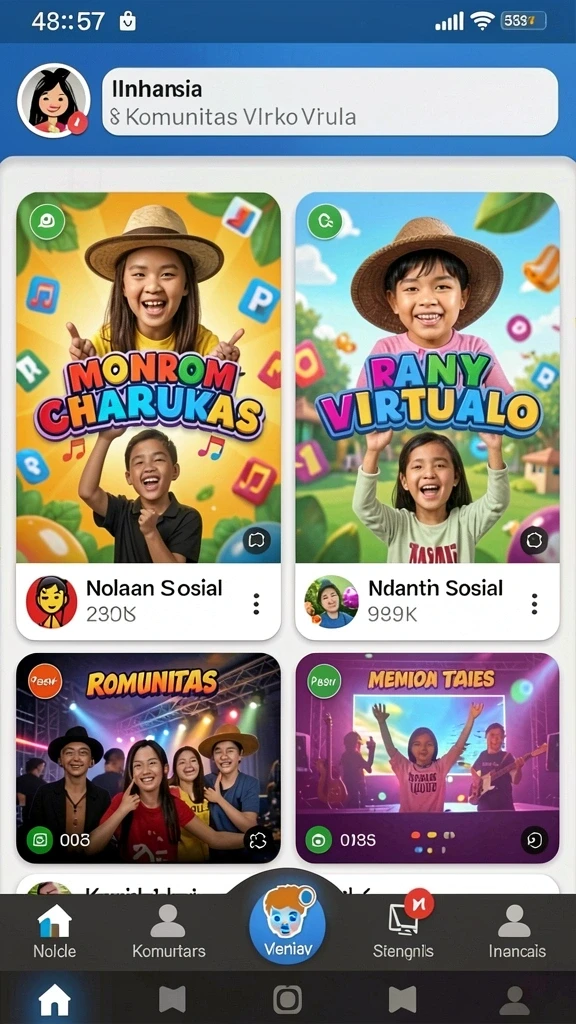 Fitur komunitas yang memungkinkan interaksi dengan pemain lain.
