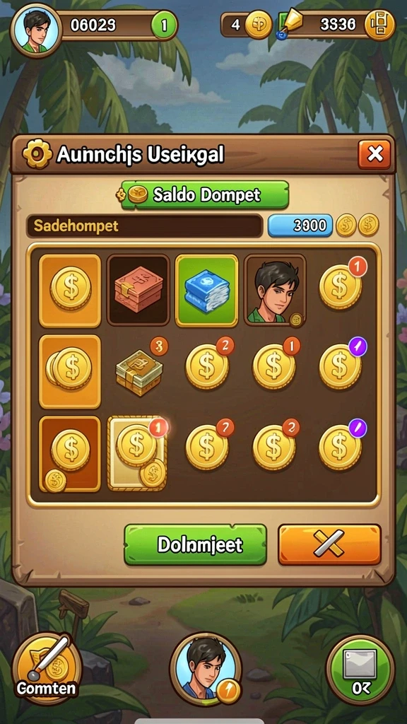 Layar permainan dengan level baru yang menarik.